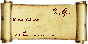 Kuna Gábor névjegykártya